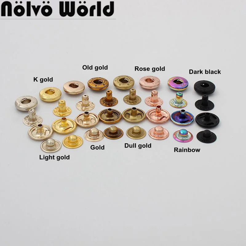 Snap Fastener Set - 20–100 Sets Regenbogen 12 mm 10