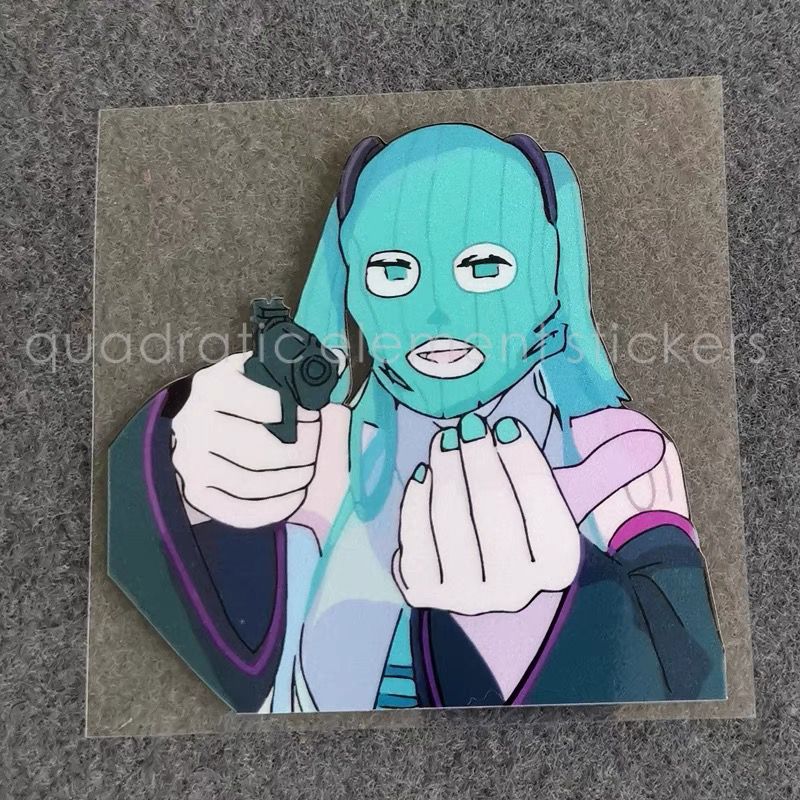 Cosplay Floating Prop - Miku Motorrad-Aufkleber, wasserfest, für Elektroautos, Cartoon-Zwiebel,