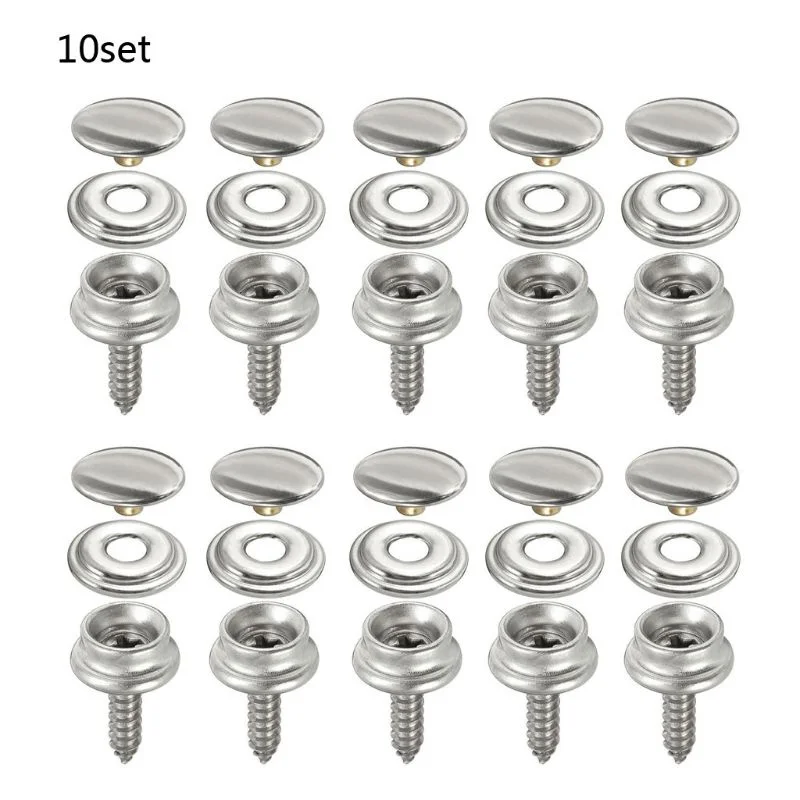 Snap Fastener Set - 10 Sätze Edelstahl Gewindes chneid verschluss