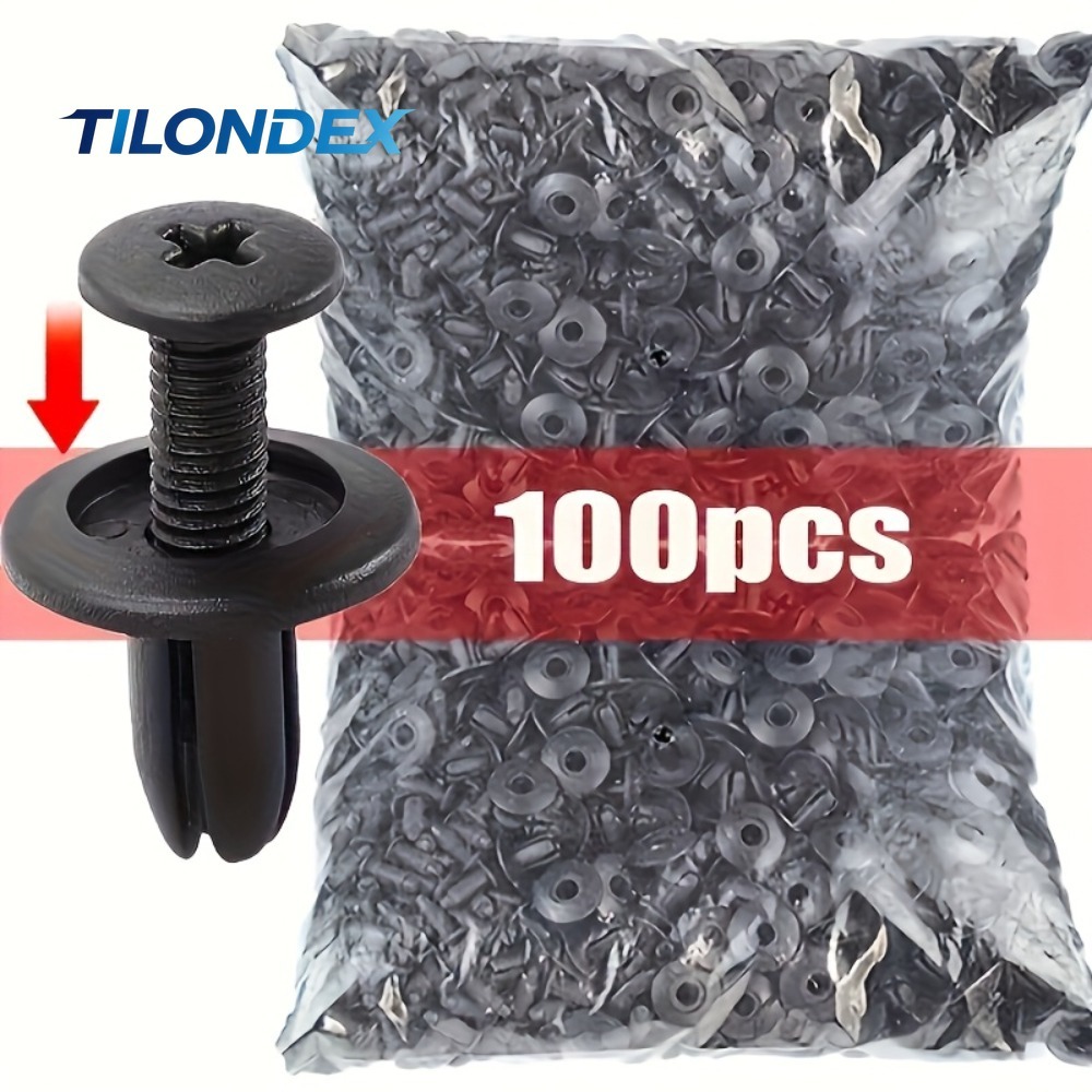 Snap Fastener Set - TILONDEX 100-teiliges Kfz-Befestigungsclip-Set: Tür- und Kotflügel-Nieten,