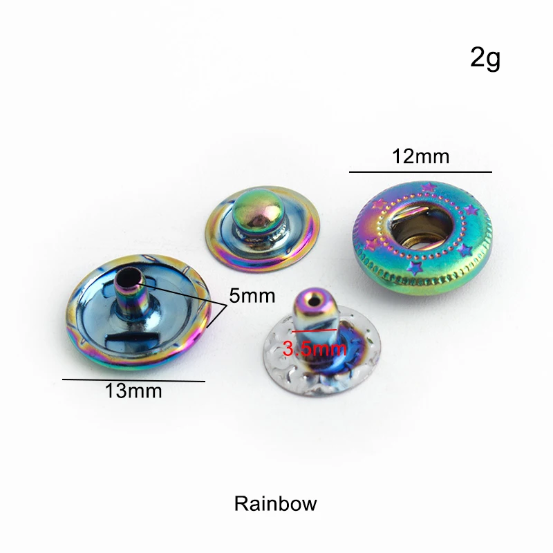20–100 Sets Regenbogen 12 mm 1 – Snap Fastener Set Bewertung und Preis