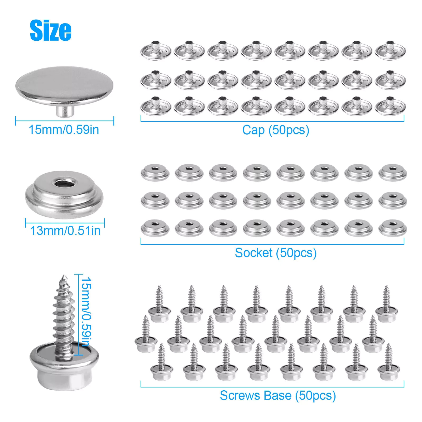 50 Set Edelstahl Boot Marine C – Snap Fastener Set Bewertung und Preis
